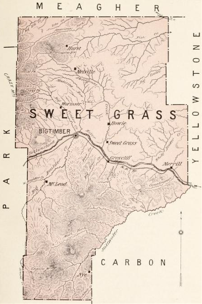 Sweet Grass County Map 